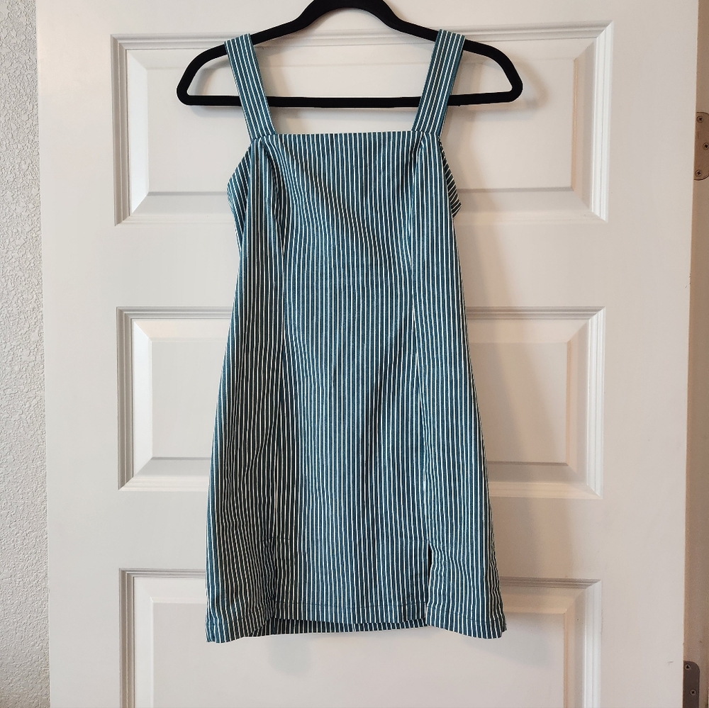 Forever 21 Teal Striped Mini Dress